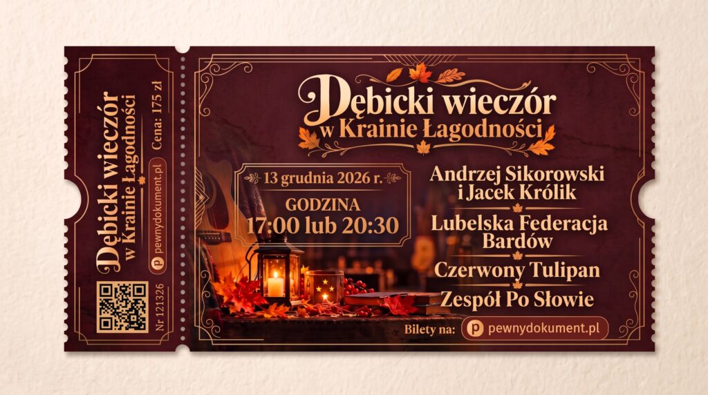Bilety: I Świętokrzyska Kraina Łagodności 2026 bilet na dębicki wieczór w krainie Łagodności – 13.12.2026